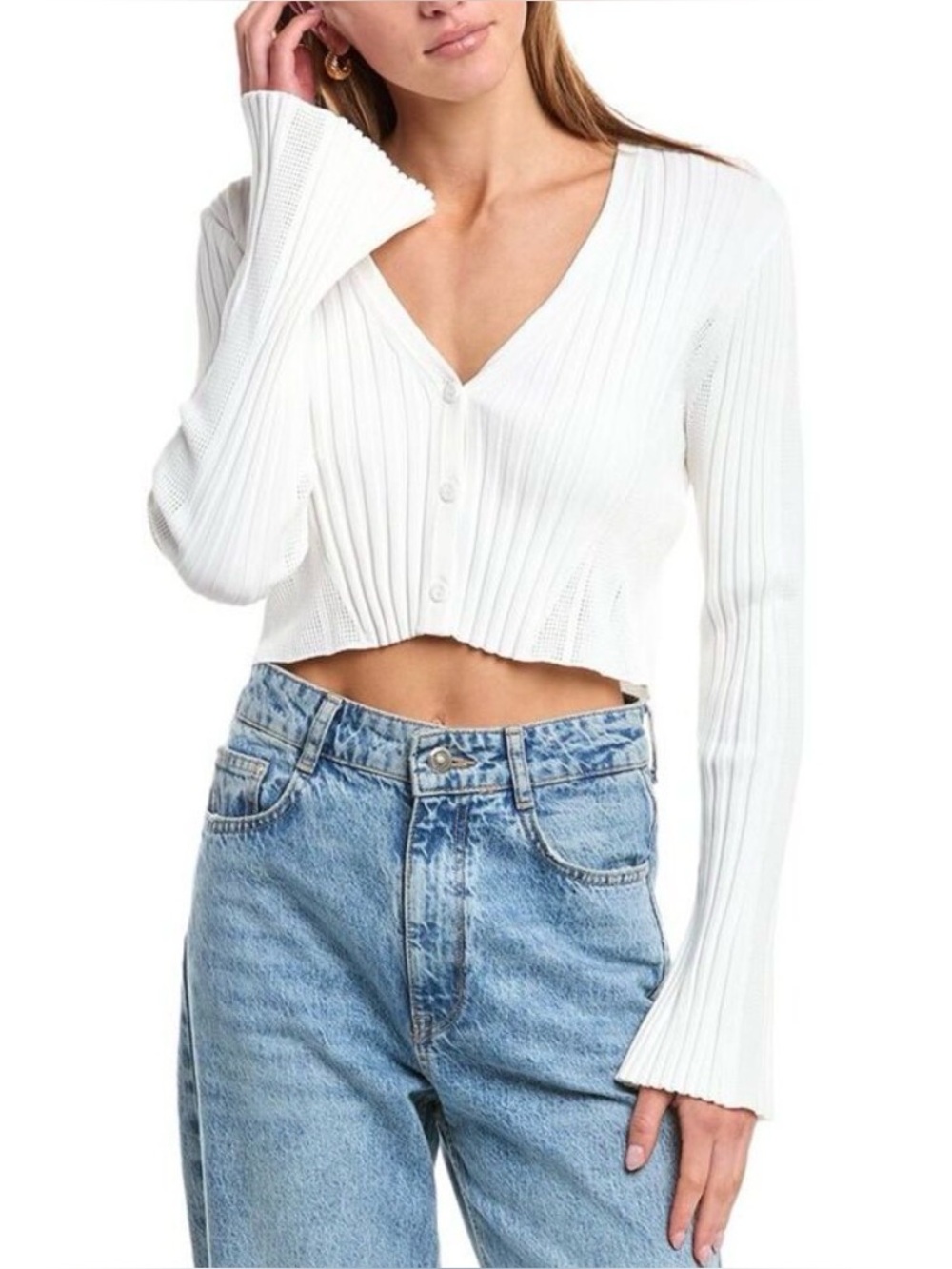 ba&sh Pusha Cropped Cardigan Sweater